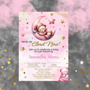 We're on Cloud Nine Baby Shower Invitation 