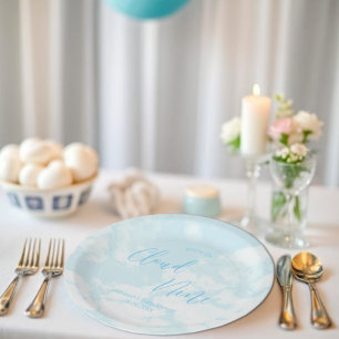 We're On Cloud Nine Baby Shower Paper Plate