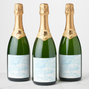 We're On Cloud Nine Baby Shower Sparkling Wine Label