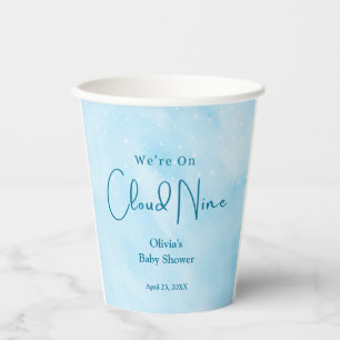 We're on Cloud Nine Boy Baby Shower Paper Cups