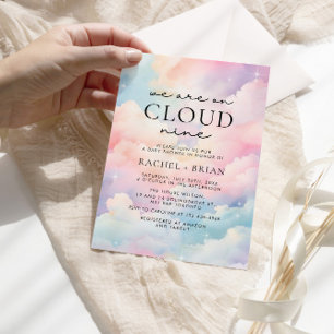 We're on Cloud Nine Dreamy Sky Baby Shower Invitation