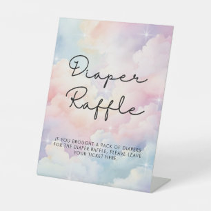 We're On Cloud Nine Dreamy Stars Baby Shower Pedestal Sign