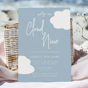 We're On Cloud Nine Gender Neutral Baby Shower Invitation