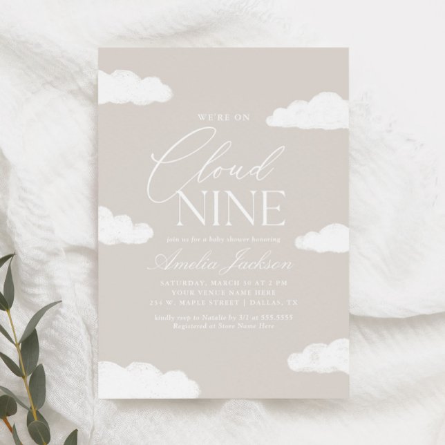 We're On Cloud Nine Gender Neutral Baby Shower Invitation (Creator Uploaded)
