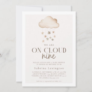 We're on Cloud Nine Gender Neutral Baby Shower  Invitation