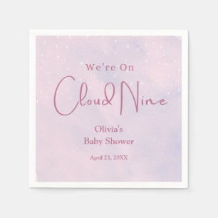 We're on Cloud Nine Girl Baby Shower Napkin
