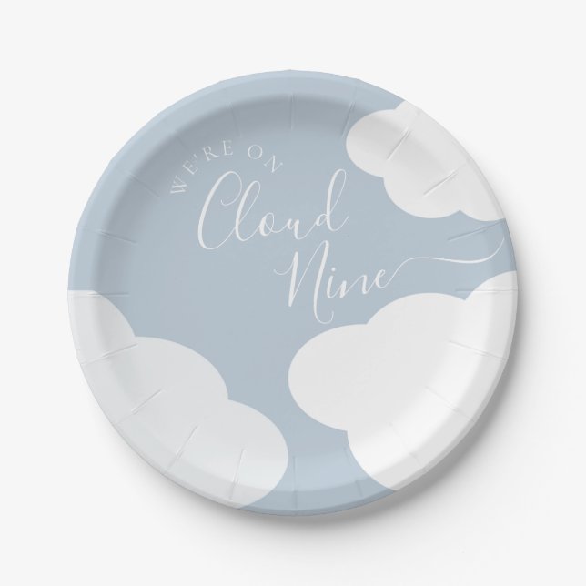 We're On Cloud Nine Paper Plate (Front)