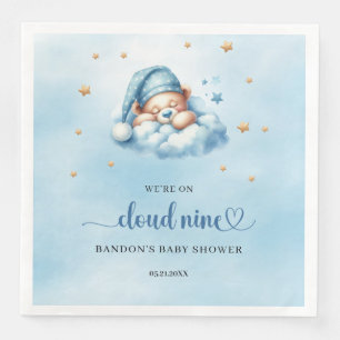 We're on cloud nine sleeping teddy bear boy napkin