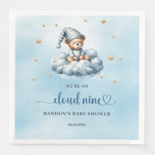 We're on cloud nine sleeping teddy bear boy napkin