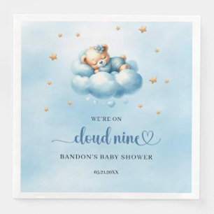 We're on cloud nine sleeping teddy bear boy napkin