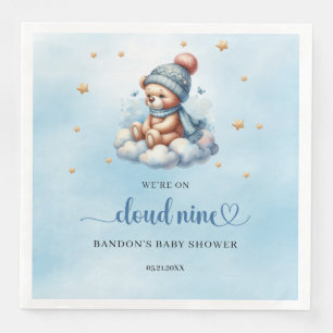 We're on cloud nine sleeping teddy bear boy napkin