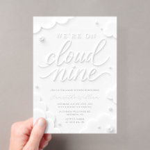 We're on Cloud Nine White Clouds Baby Shower