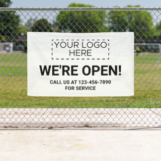 We're Open Business Logo Banner