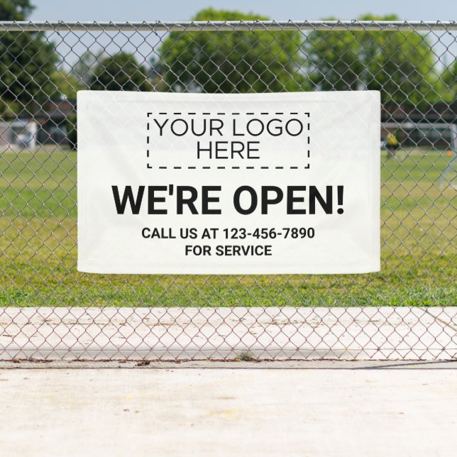 We're Open Business Logo Banner (Insitu)
