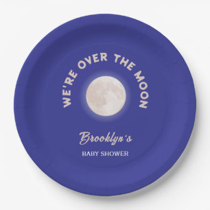 We're Over The Moon Baby Shower Fun Gender Neutral Paper Plate