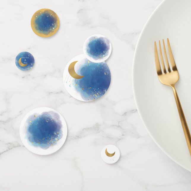 We're Over the Moon Baby Shower plates Confetti (Group)