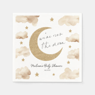 We're Over The Moon Boho Celestial Baby Shower Napkin