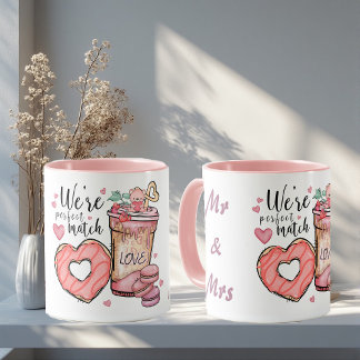 We're Perfect Match Mr & Mrs Couple Romantic Funky Mug