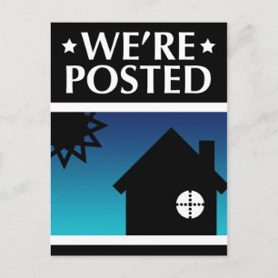 we're posted announcement : pop home postcard