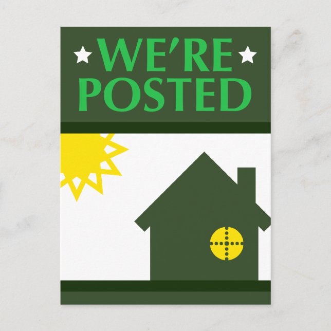 we're posted announcement : pop home postcard (Front)