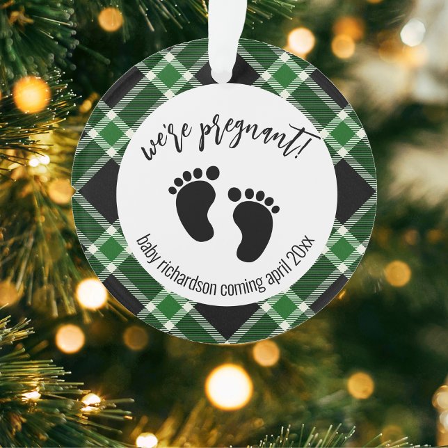 We're Pregnant Christmas Pregnancy Announcement Or Ornament (Creator Uploaded)