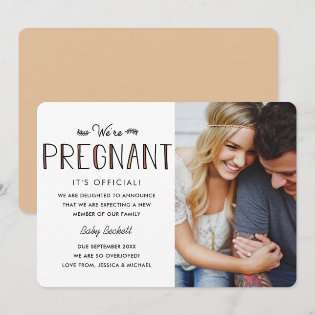 We're Pregnant | Pregnancy Announcement (Front/Back)