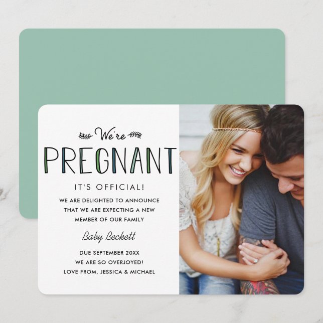 We're Pregnant | Pregnancy Announcement (Front/Back)