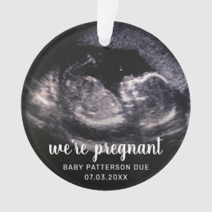 We're Pregnant Pregnancy Reveal Ultrasound Photo Ornament
