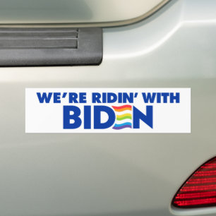 We're Ridin' With Biden 2024 LGBTQ Bumper Sticker