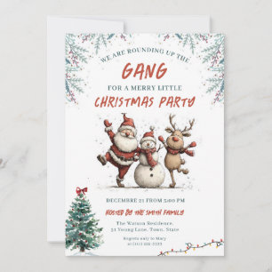 We're Rounding Up the Gang Christmas Party Invitation