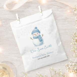 We're Snow Excited Snowmen Boy Baby Shower Favour Bags