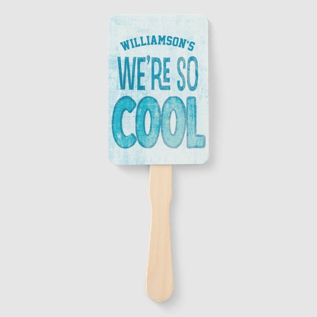 We're So Cool Family Reunion Monogram Picnic Hand Fan (Front)
