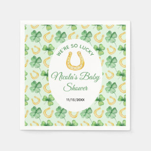 We're So Lucky Horseshoe St Patrick's Baby Shower Napkin