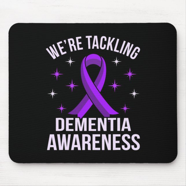 We're Tackling Dementia Awareness Alzheimer's Purp Mouse Mat (Front)