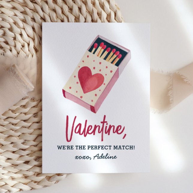 We're the Perfect Match Kids Valentines Day Card (Creator Uploaded)
