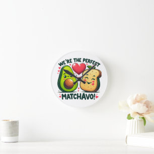 Were the Perfect Matchavo Adorable Couples Round Clock