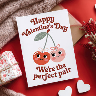 We're The Perfect Pair Cherry Valentine's Day Holiday Card