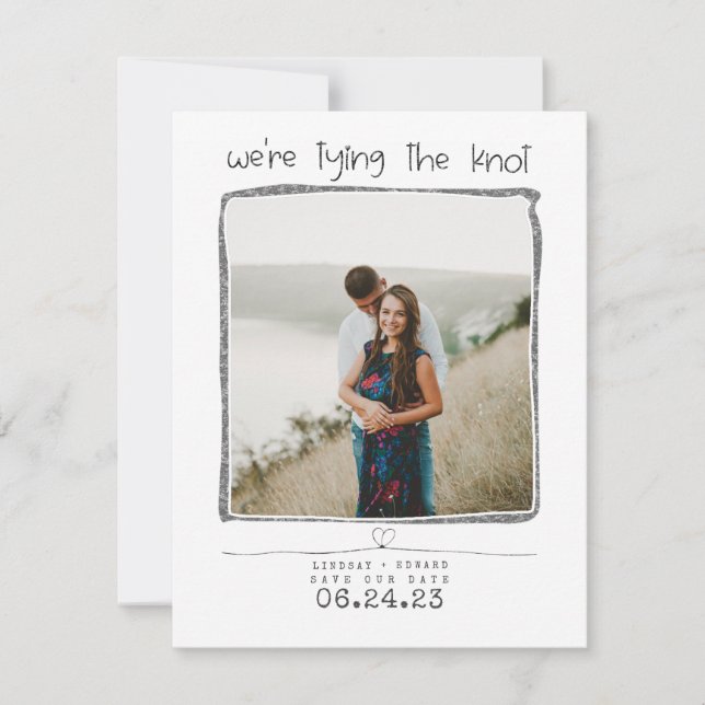 We're Tying The Knot Cute Save the Date Photo (Front)