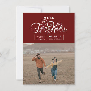 We're Tying The Knot Modern Save The Date Photo