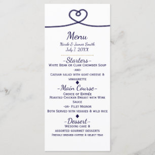 We're tying the knot Nautical Beach Wedding Menu