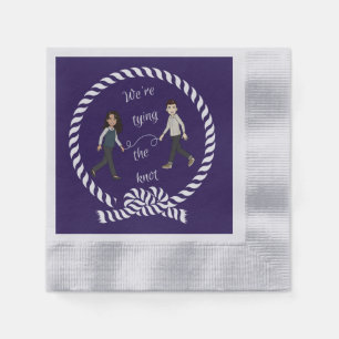 We're Tying The Knot Nautical Coloured Anime  Napkin