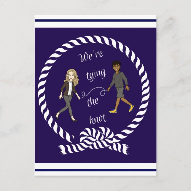 We're Tying The Knot Nautical Coloured Anime    Postcard (Front)