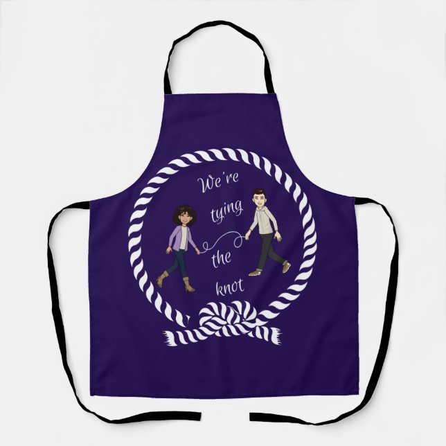 We're Tying The Knot Nautical Engaged Wedding  Apron (Front)