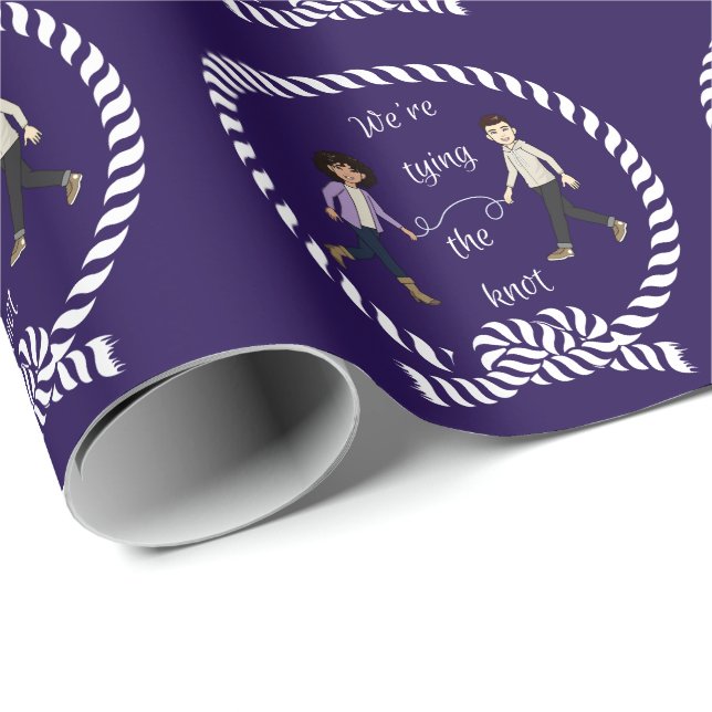 We're Tying The Knot Nautical Wedding Engagement   Wrapping Paper (Roll Corner)