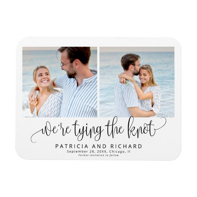 We're Tying The Knot Save The  Date 2 Photo Magnet (Horizontal)