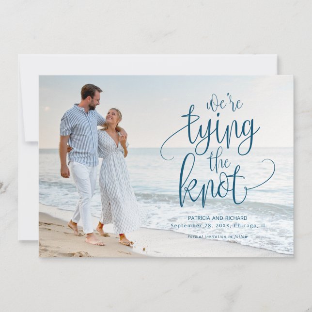 We're Tying The Knot Wedding Save The  Date Photo Invitation (Front)