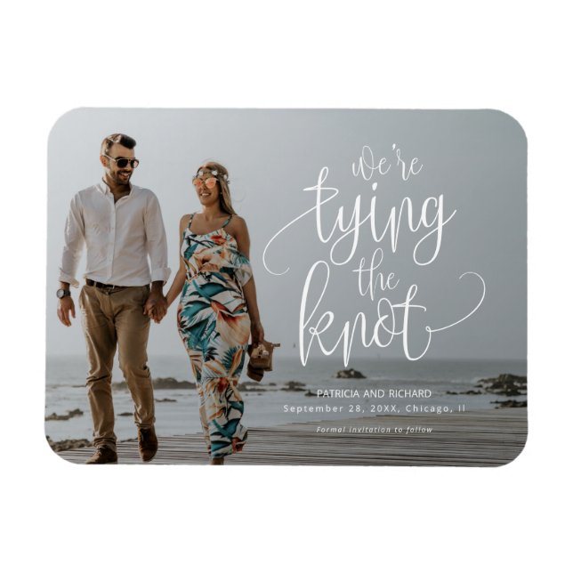 We're Tying The Knot Wedding Save The  Date Photo Magnet (Horizontal)
