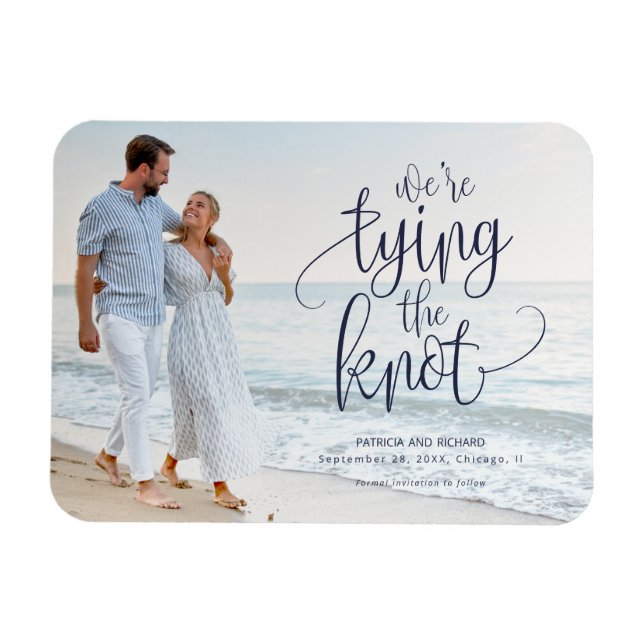 We're Tying The Knot Wedding Save The  Date Photo Magnet (Horizontal)
