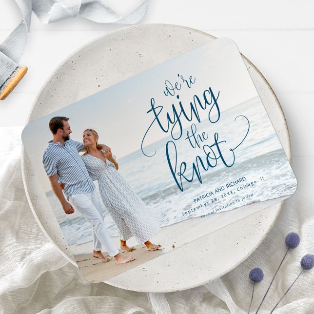 We're Tying The Knot Wedding Save The  Date Photo Magnet (Creator Uploaded)