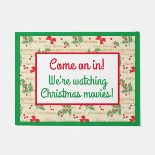 We're Watching Christmas Movies! Doormat